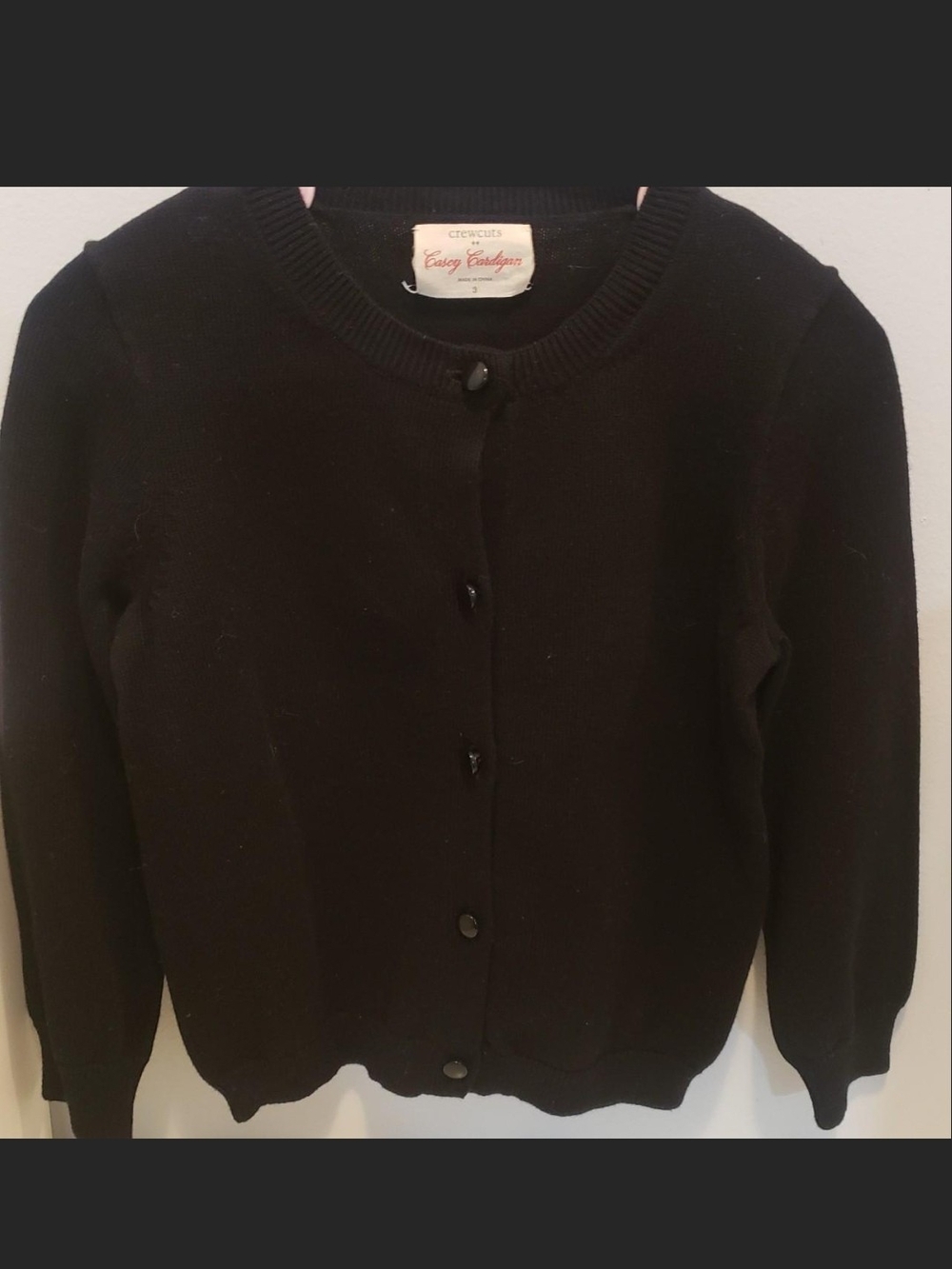 Crewcuts Black Button-Front Crewneck Cardigan